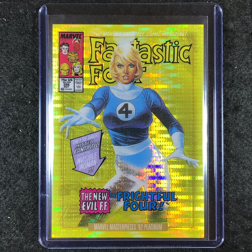 2024 Marvel Masterpieces '92 Platinum INVISIBLE WOMAN Variant Seismic Gold 73/92