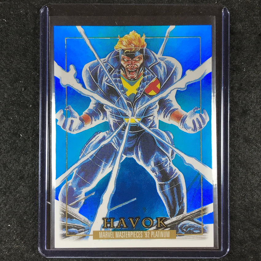 2024 Marvel Masterpieces '92 Platinum HAVOK Precious Metal Gems Blue 5/50 #35