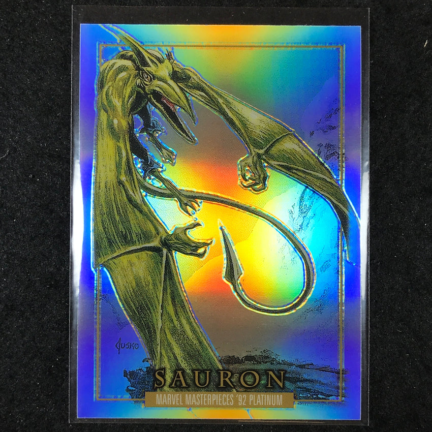 2024 Marvel Masterpieces '92 Platinum SAURON Base Rainbow #76