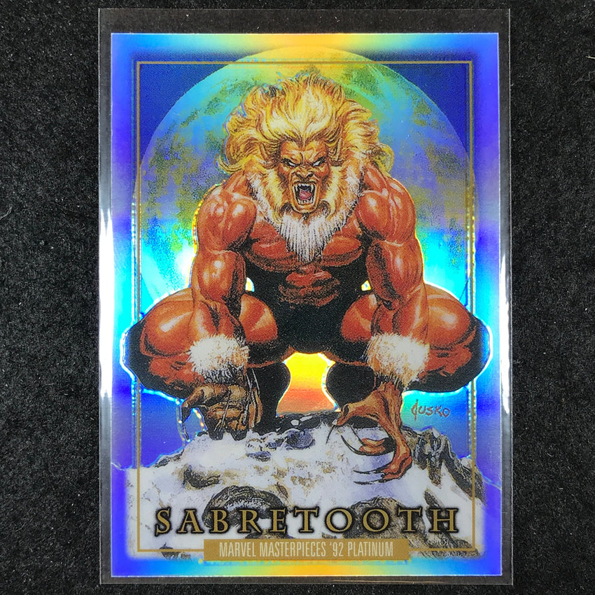 2024 Marvel Masterpieces '92 Platinum SABRETOOTH Base Rainbow #78