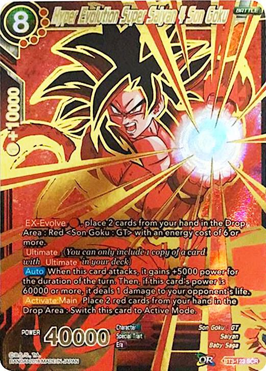 Hyper Evolution Super Saiyan 4 Son Goku - BT3-123 - SCR Secret Rare Cross Worlds