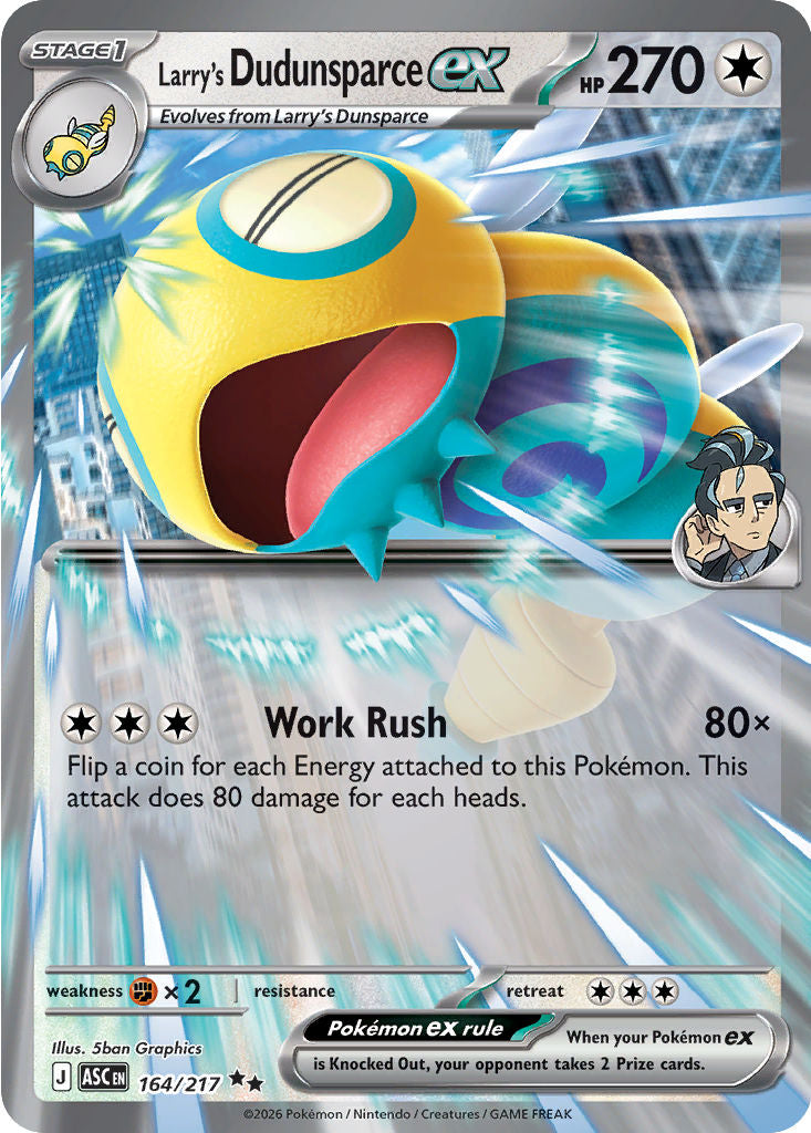 Larry's Dudunsparce ex - ( 164 ) - Double Rare - Pokemon ME Ascended Heroes