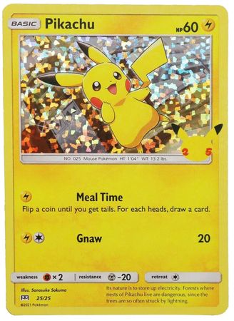 Pikachu - 25/25 - Confetti Holo Mcdonalds Collection 2021 25th Anniversary Promo
