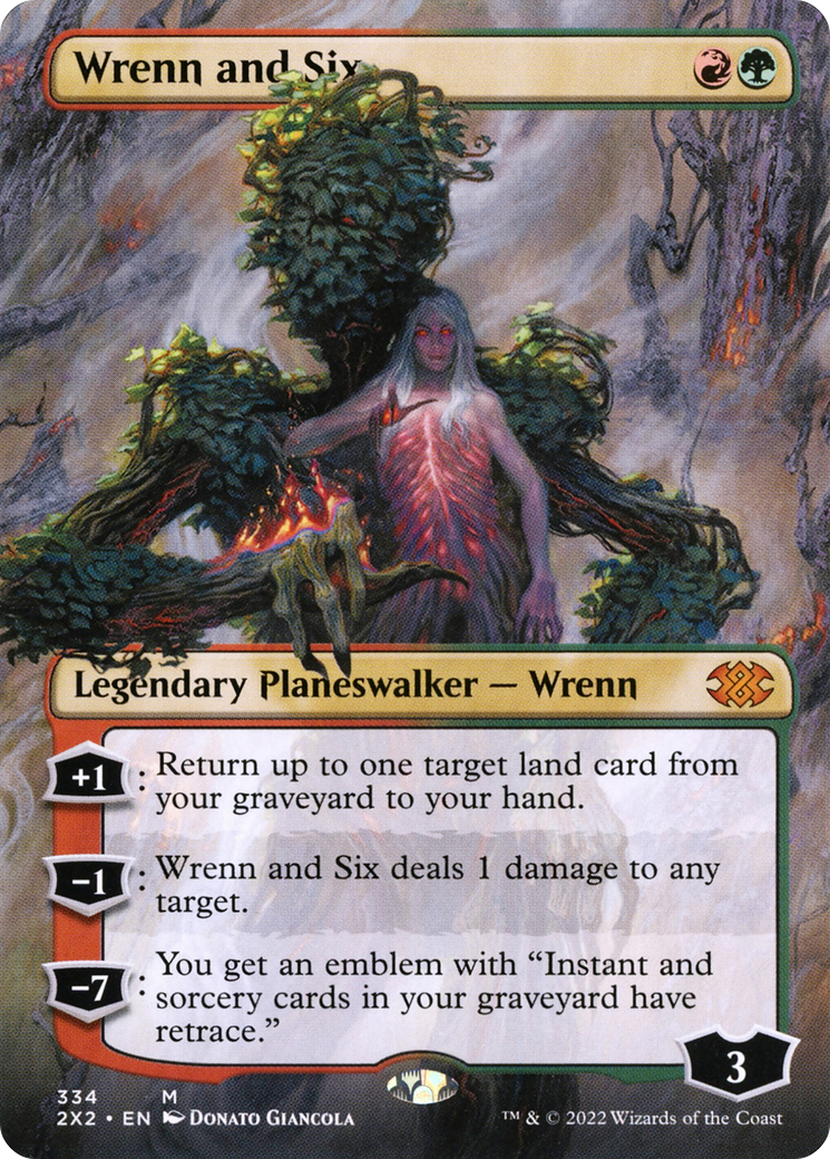 [ BL ] Wrenn and Six (Borderless) #334 - MYTHIC 2X2 - Double Masters 2022