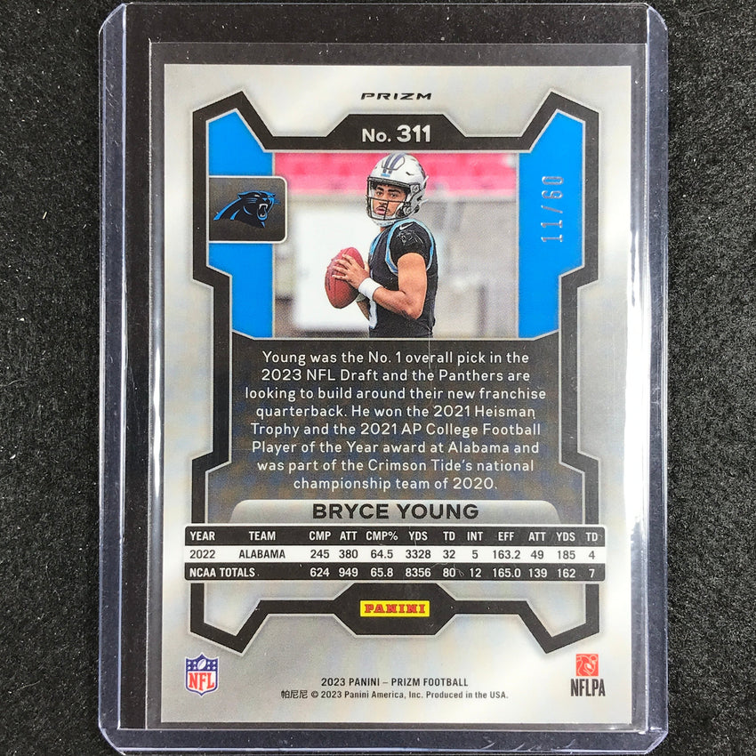 2023 Prizm Football Bryce Young Rookie Base Orange Wave 11/60