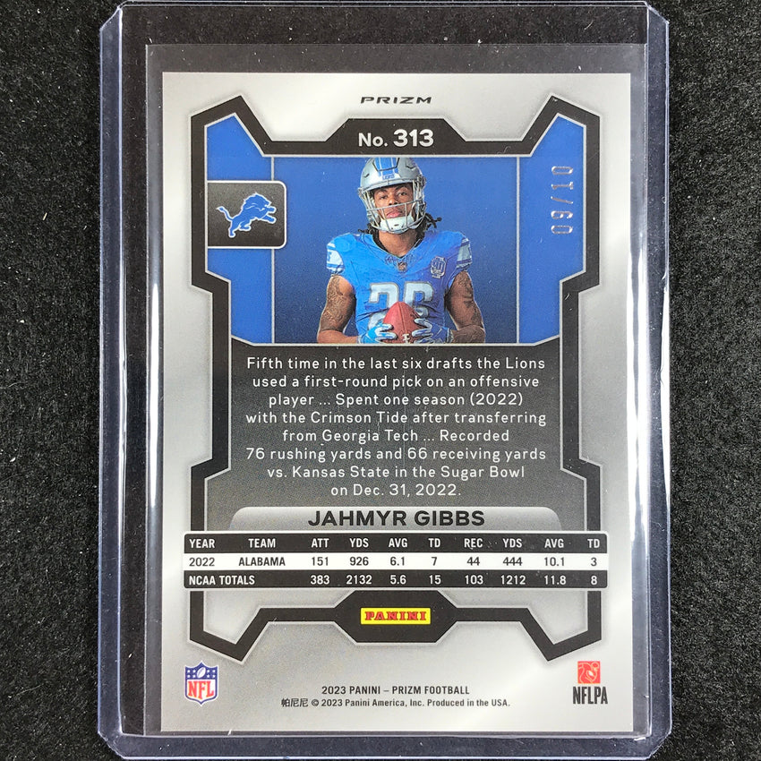 2023 Prizm Football Jahmyr Gibbs Rookie Base Variation Gold 9/10
