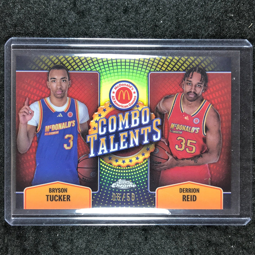 2024 Topps Chrome McDonald's All American TUCKER REID Combo Talents Gold 6/50