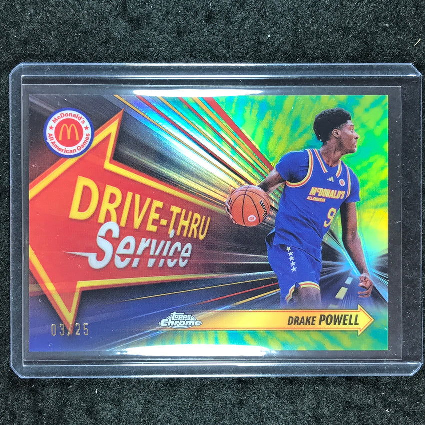 2024 Topps Chrome McDonald's All American DRAKE POWELL Drive Thru Service 3/25