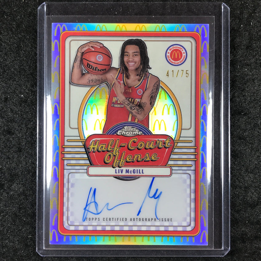 2024 Topps Chrome McDonald's All American LIV MCGILL Half-Court Auto Logo 41/75
