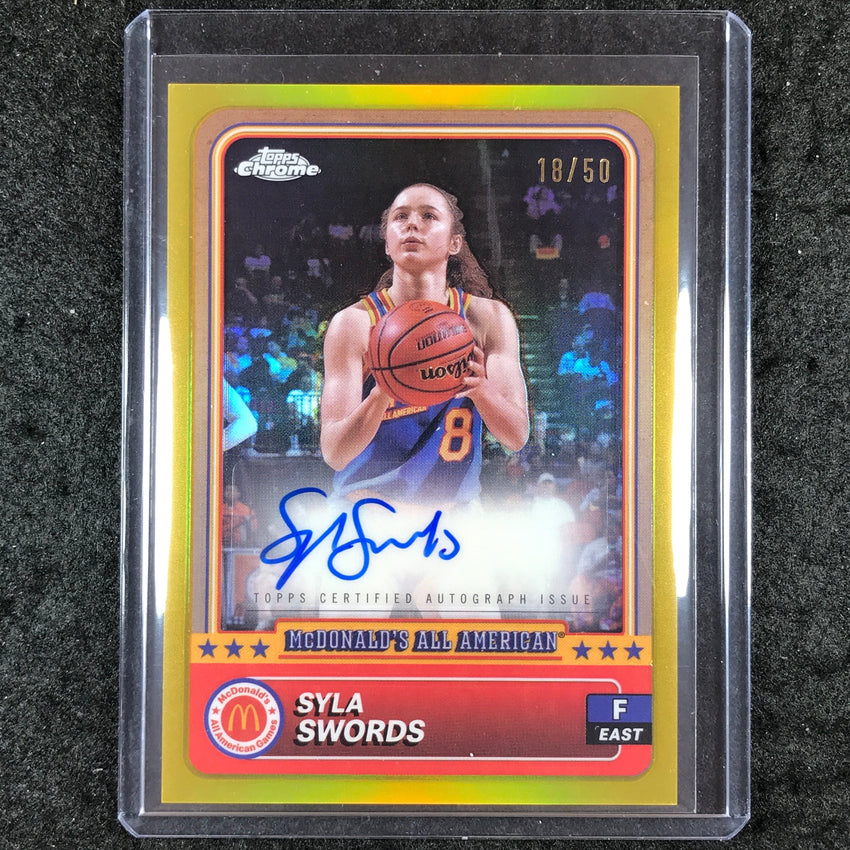 2024 Topps Chrome McDonald's All American SYLA SWORDS Action Auto Gold 18/50