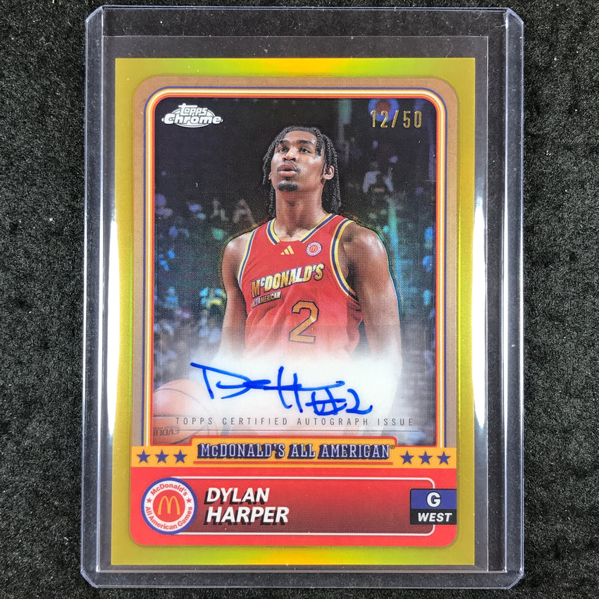 2024 Topps Chrome McDonald's All American DYLAN HARPER Action Auto Gold 12/50