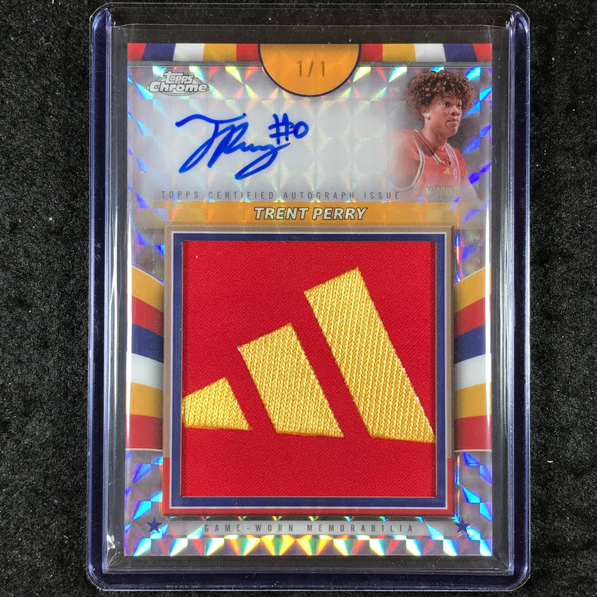 2024 Topps Chrome McDonald's All American TRENT PERRY Gold Adidas Patch Auto 1/1