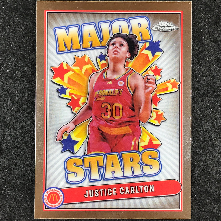 2024 Topps Chrome McDonald's All American JUSTICE CARLTON Major Stars Base #JUC