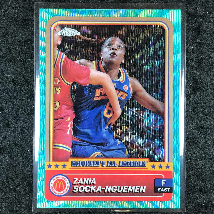 2024 Topps Chrome McDonald's All American ZANIA SOCKA-NGUEMEN Aqua Wave 83/199