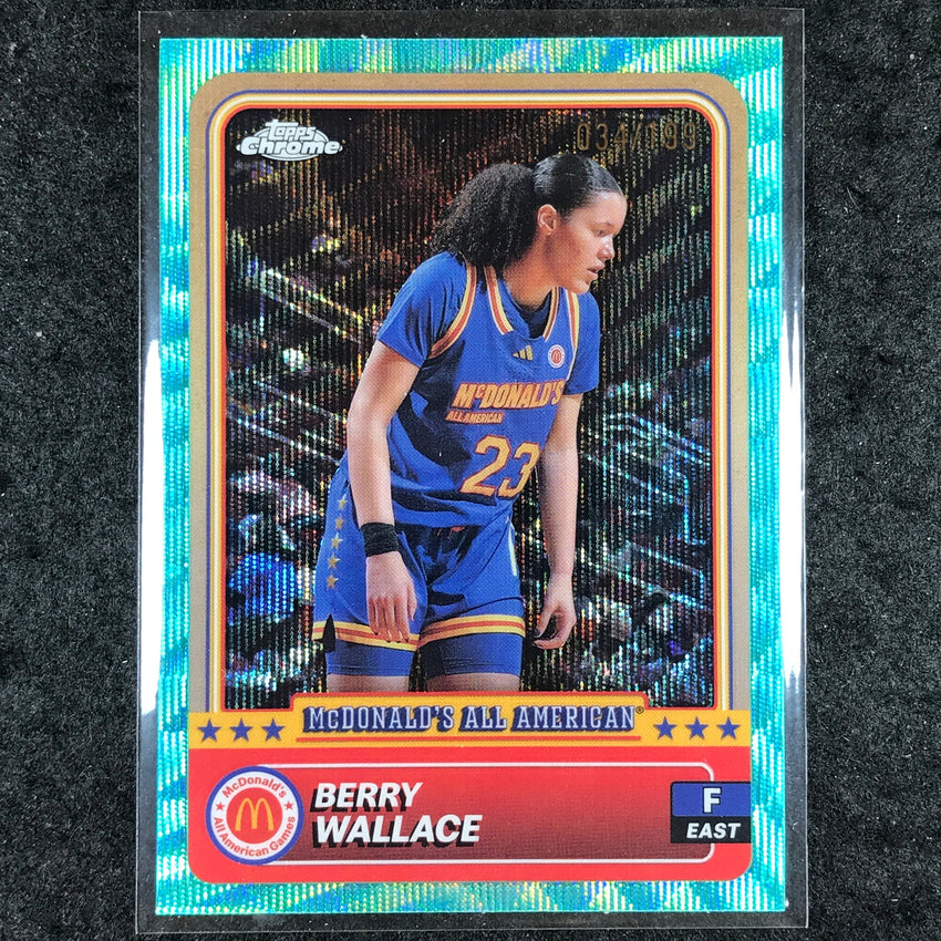 2024 Topps Chrome McDonald's All American BERRY WALLACE Aqua Wave 34/199 #12