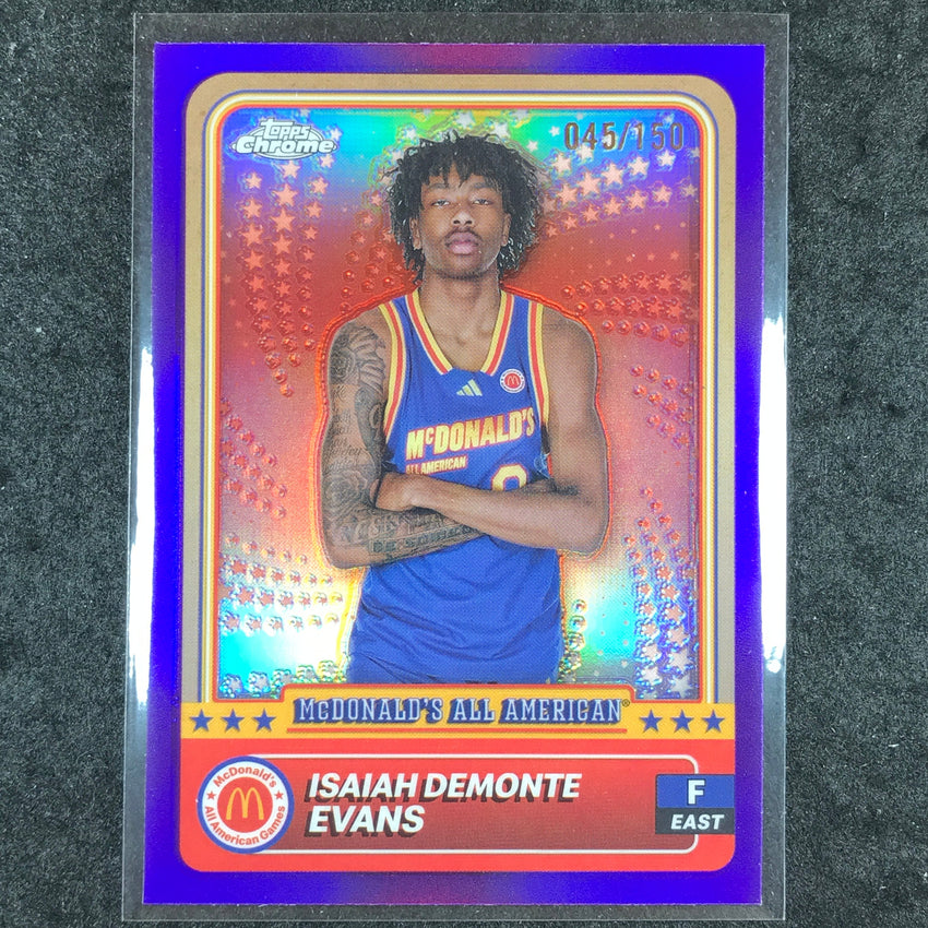 2024 Topps Chrome McDonald's All American ISAIAH DEMONTE EVANS Purple 45/150 #77