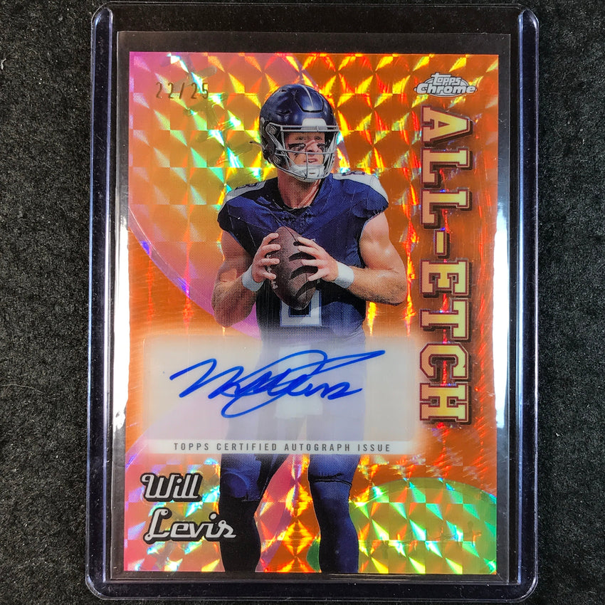 2024 Topps Chrome Football WILL LEVIS All-Etch Autograph Orange 22/25