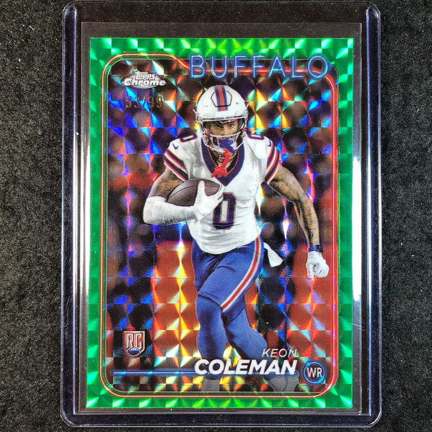 2024 Topps Chrome Football KEON COLEMAN Rookie Base Green Geometric 53/99 #209