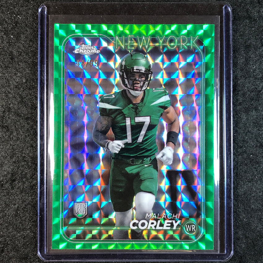 2024 Topps Chrome Football MALACHI CORLEY Rookie Base Green Geometric 44/99 #224