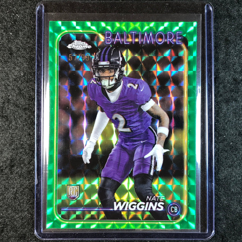 2024 Topps Chrome Football NATE WIGGINS Rookie Base Green Geometric 57/99 #227