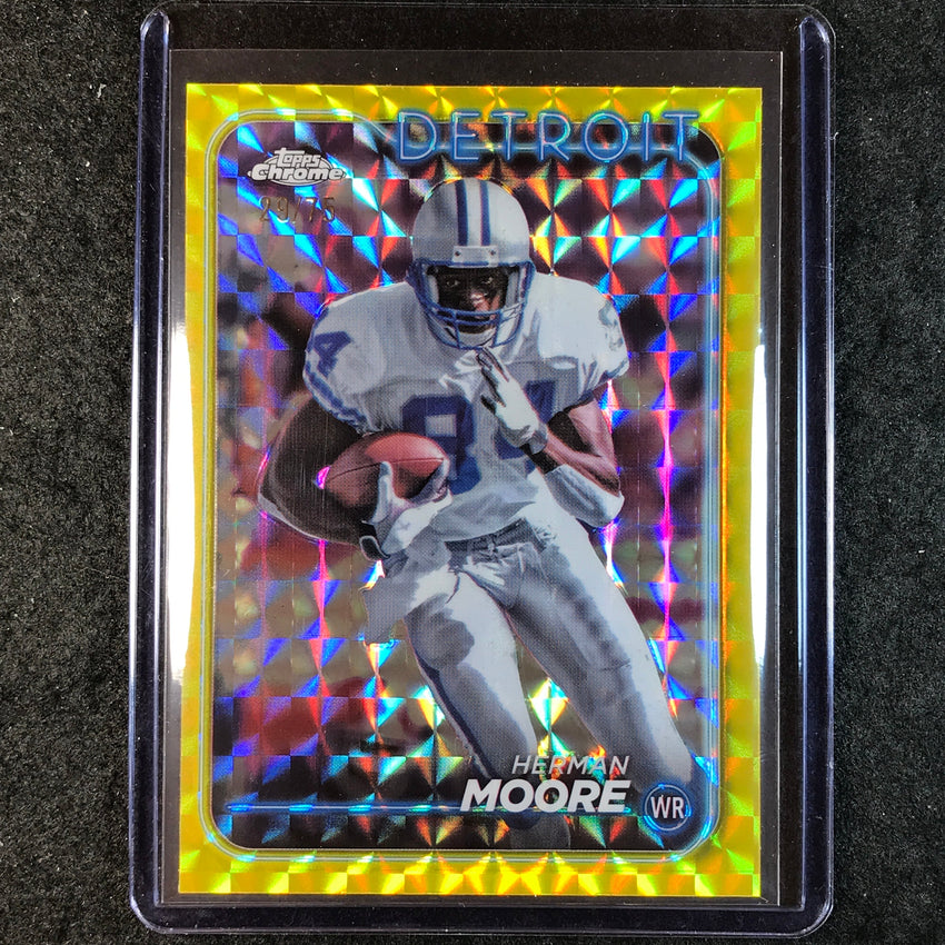 2024 Topps Chrome Football HERMAN MOORE Base Yellow Geometric 29/75 #69