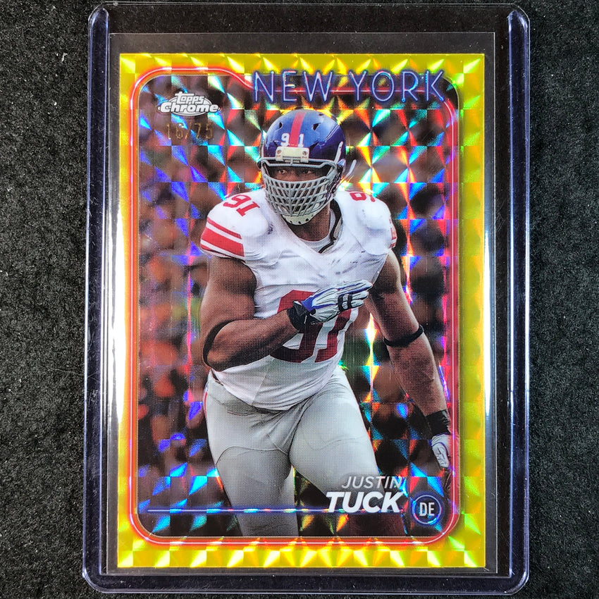 2024 Topps Chrome Football JUSTIN TUCK Base Yellow Geometric 16/75 #142