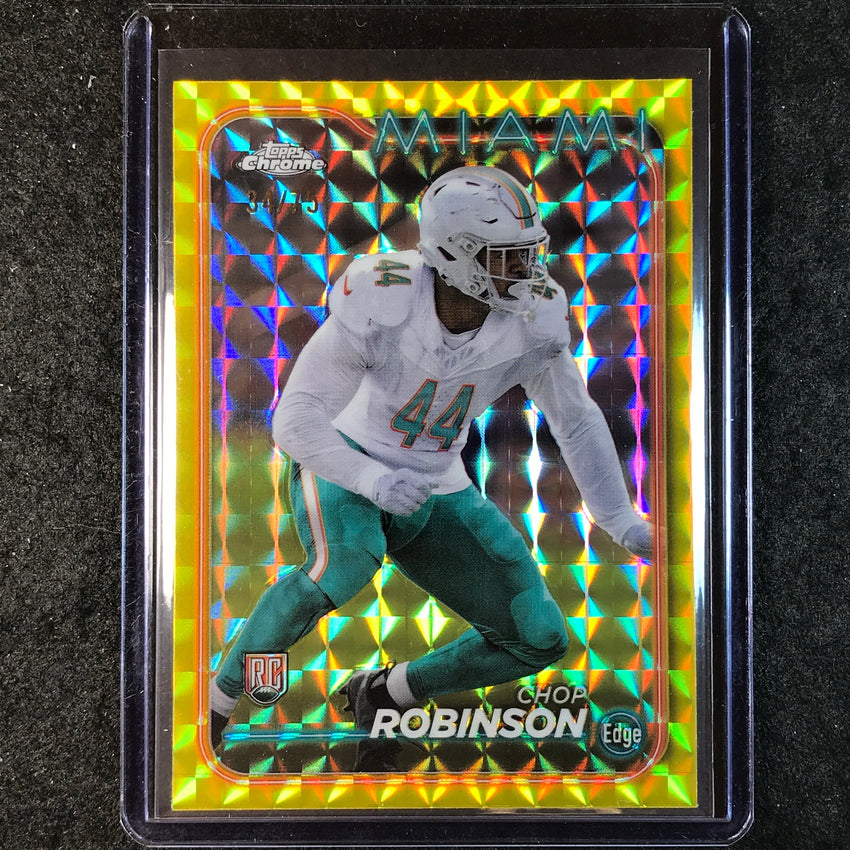 2024 Topps Chrome Football CHOP ROBINSON Rookie Base Yellow Geometric 34/75 #225