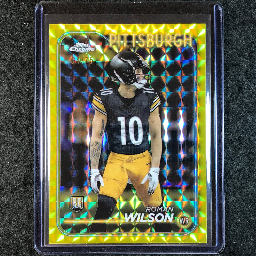 2024 Topps Chrome Football ROMAN WILSON Rookie Base Yellow Geometric 64/75 #230