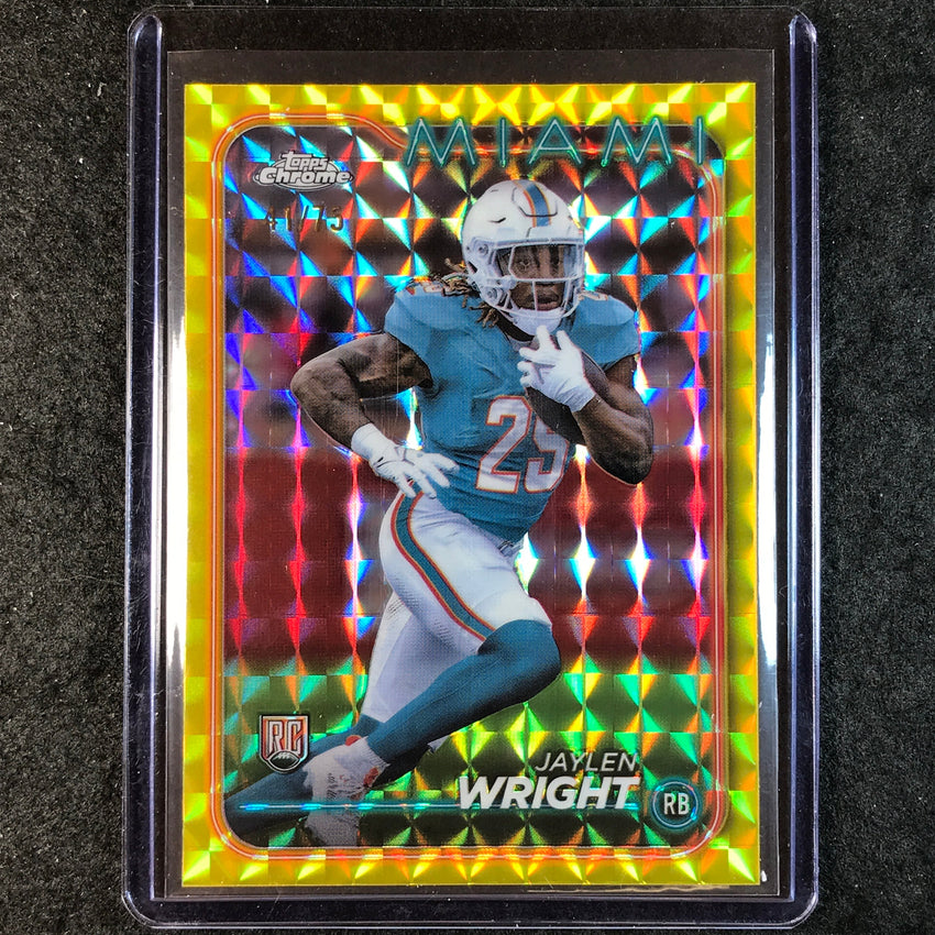2024 Topps Chrome Football JAYLEN WRIGHT Rookie Base Yellow Geometric 41/75 #239
