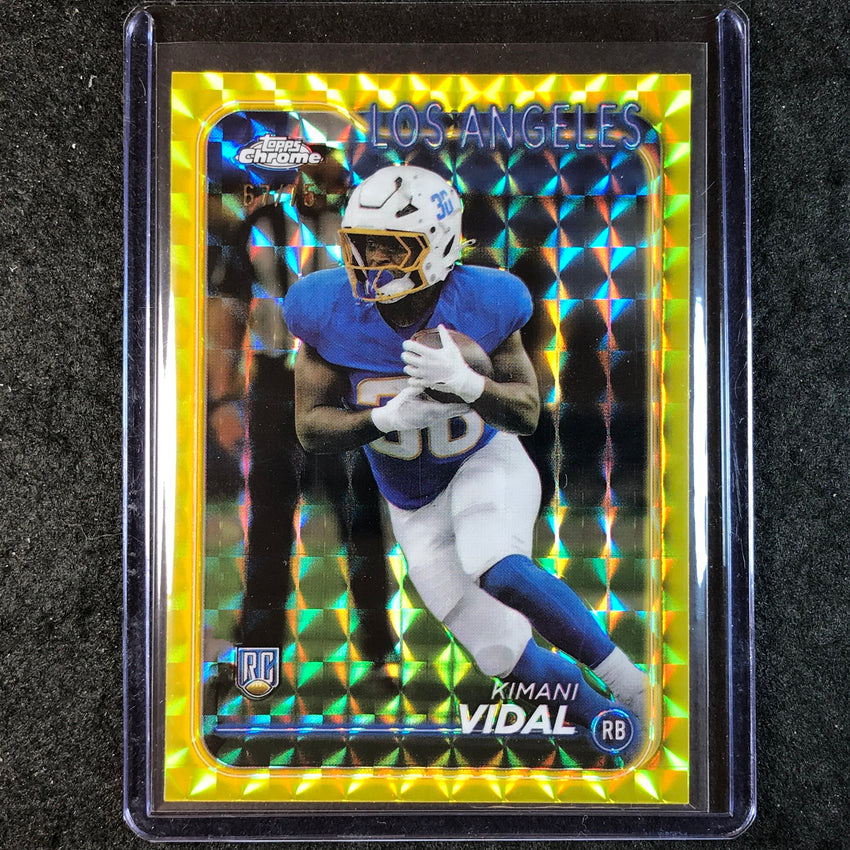 2024 Topps Chrome Football KIMANI VIDAL Rookie Base Yellow Geometric 67/75 #265