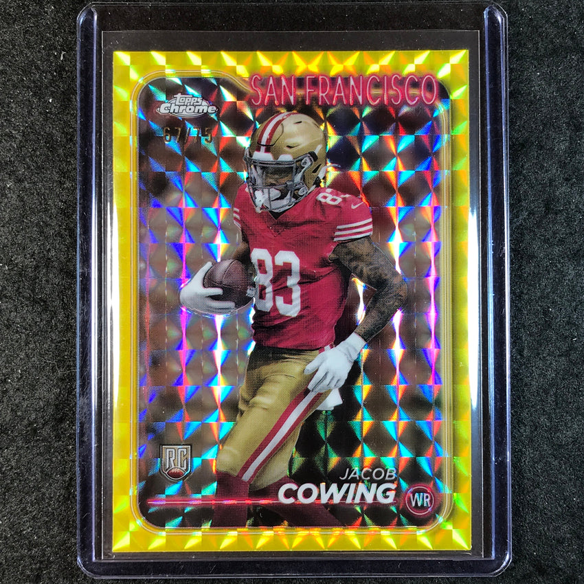 2024 Topps Chrome Football JACOB COWING Rookie Base Yellow Geometric 67/75 #285