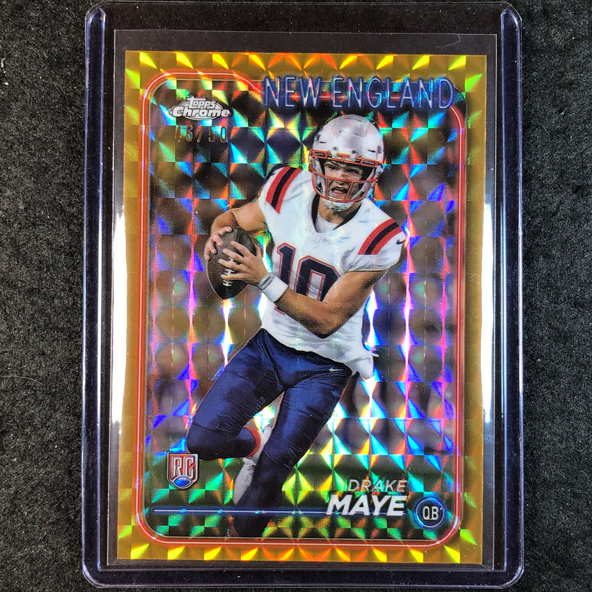 2024 Topps Chrome Football DRAKE MAYE Rookie Base Gold Geometric 46/50 #203