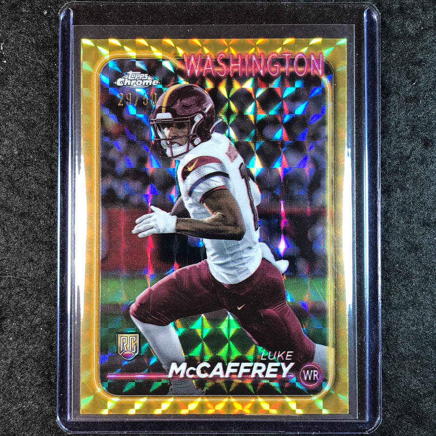2024 Topps Chrome Football LUKE MCCAFFREY Rookie Base Gold Geometric 29/50 #244