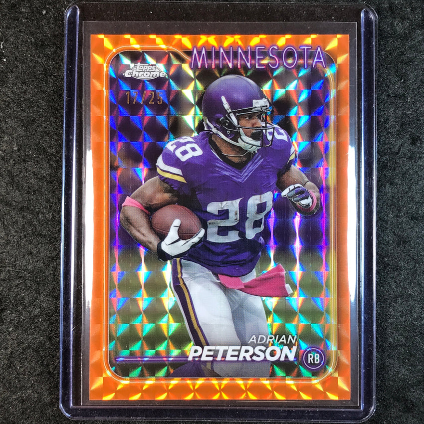 2024 Topps Chrome Football ADRIAN PETERSON Base Orange Geometric 17/25 #113