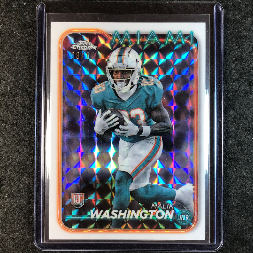 2024 Topps Chrome Football MALIK WASHINGTON Rookie White Geometric 8/15 #254