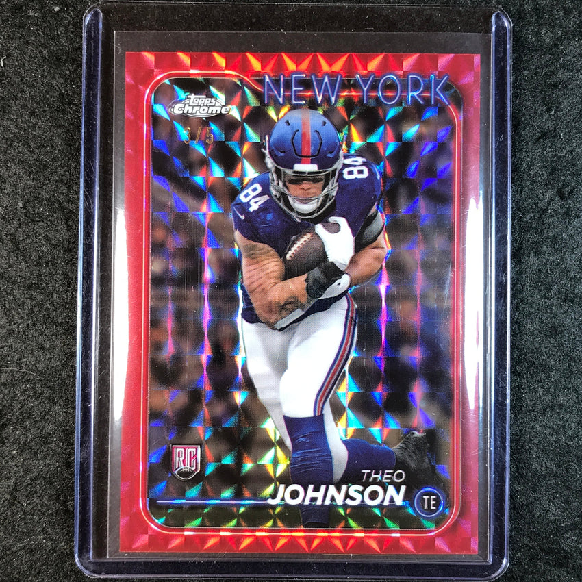 2024 Topps Chrome Football THEO JOHNSON Rookie Base Red Geometric 3/5 #257
