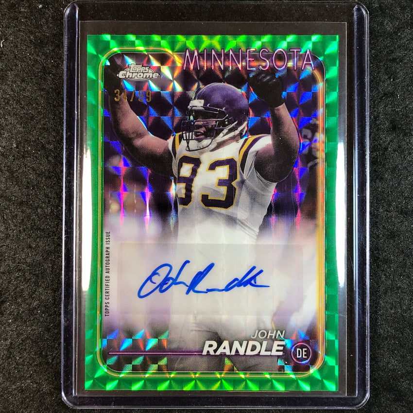 2024 Topps Chrome Football JOHN RANDLE Base Auto Green Geometric 34/99