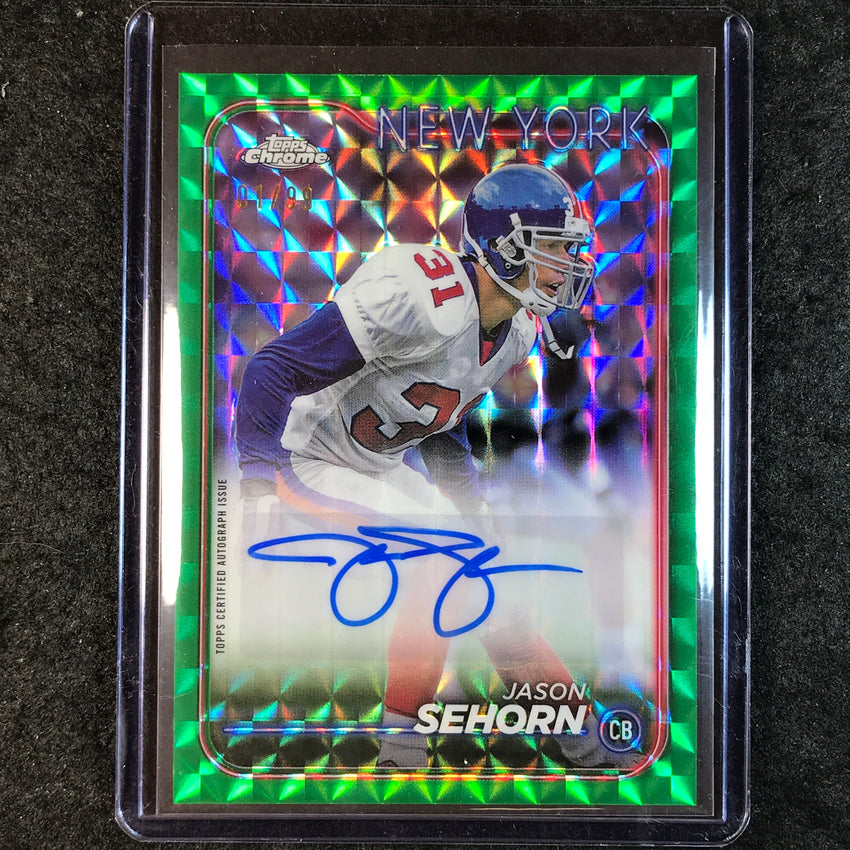 2024 Topps Chrome Football JASON SEHORN Base Auto Green Geometric 1/99