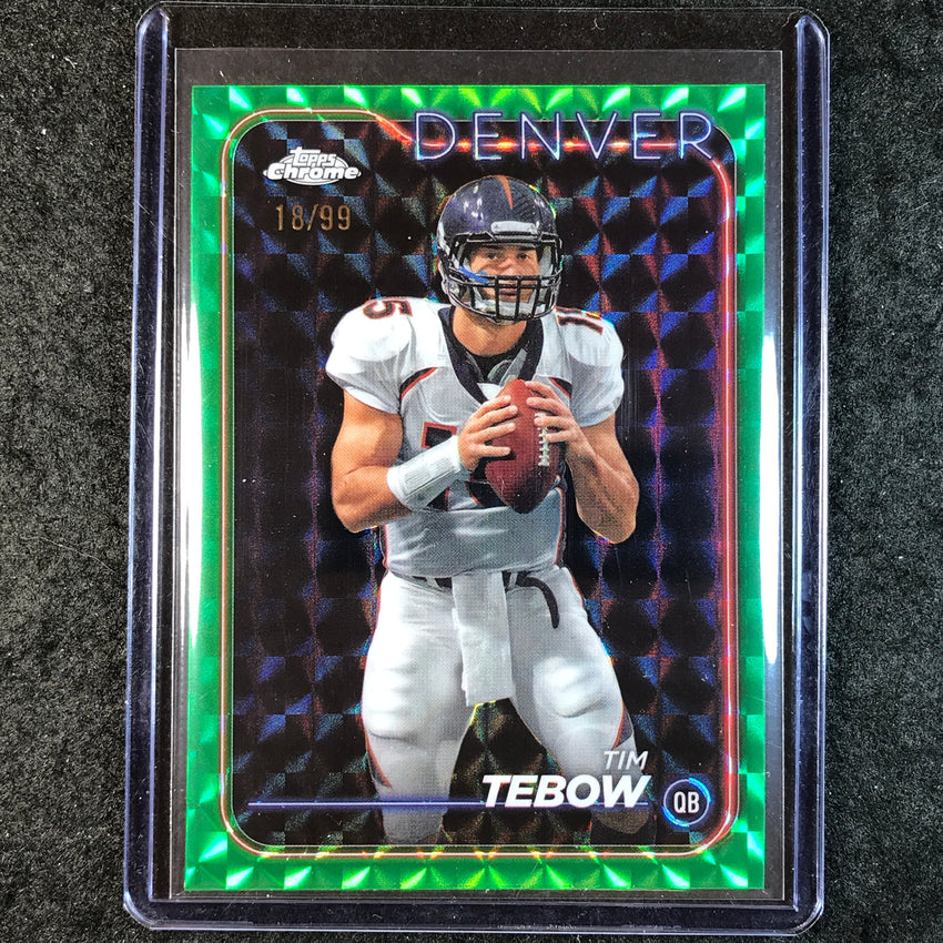2024 Topps Chrome Football TIM TEWBOW Base Green Geometric 18/99 #66