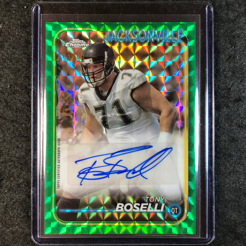 2024 Topps Chrome Football TONY BOSELLI Base Auto Green Geometric 51/99