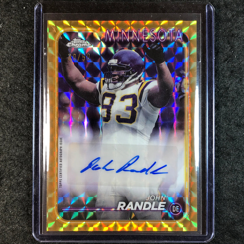 2024 Topps Chrome Football JOHN RANDLE Base Auto Gold Geometric 30/50