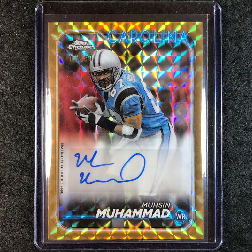 2024 Topps Chrome Football MUHSIN MUHAMMAD Base Auto Gold Geometric 3/50