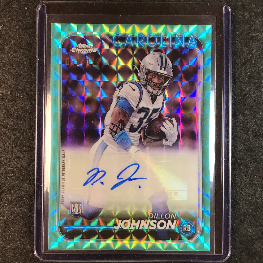 2024 Topps Chrome Football DILLON JOHNSON Rookie Auto Aqua Geometric 59/199