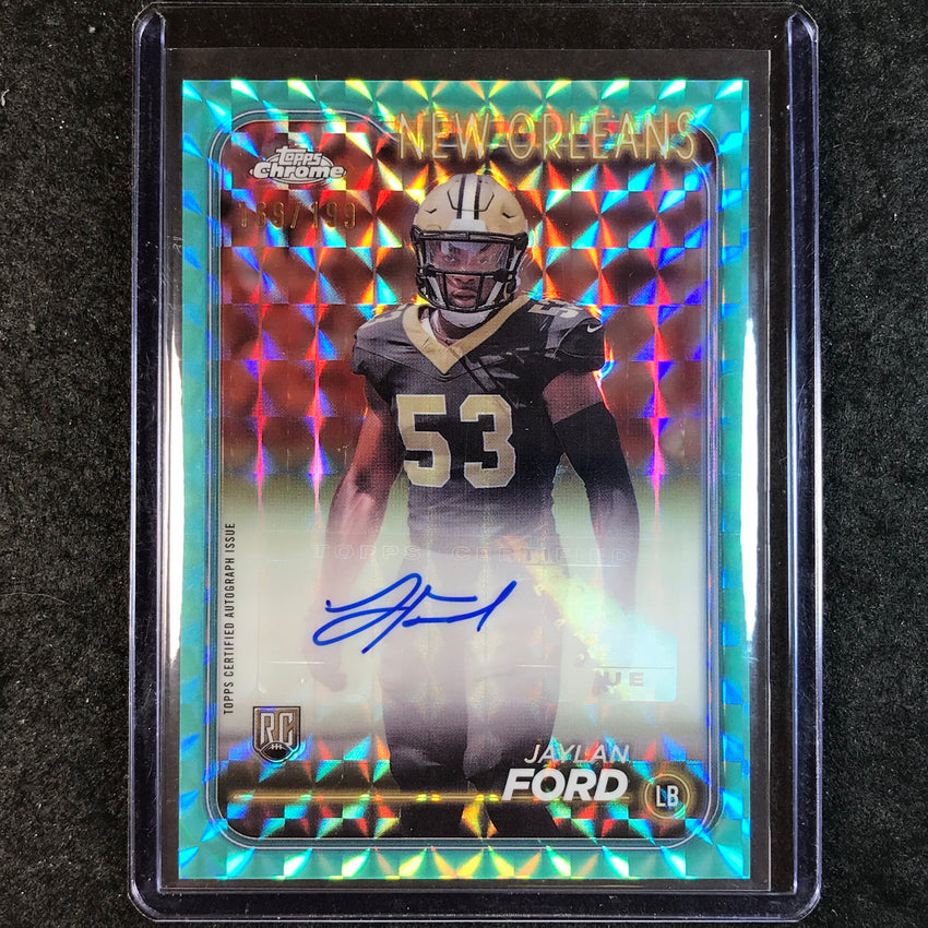 2024 Topps Chrome Football JAYLAN FORD Rookie Auto Aqua Geometric 169/199