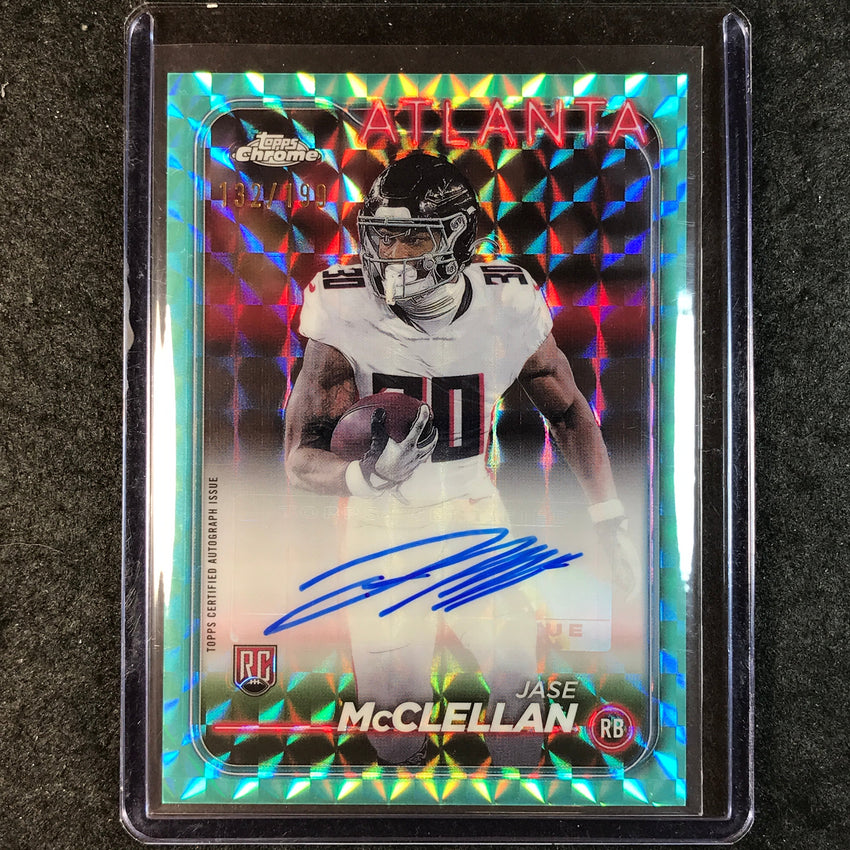 2024 Topps Chrome Football JASE MCCLELLAN Rookie Auto Aqua Geometric 132/199