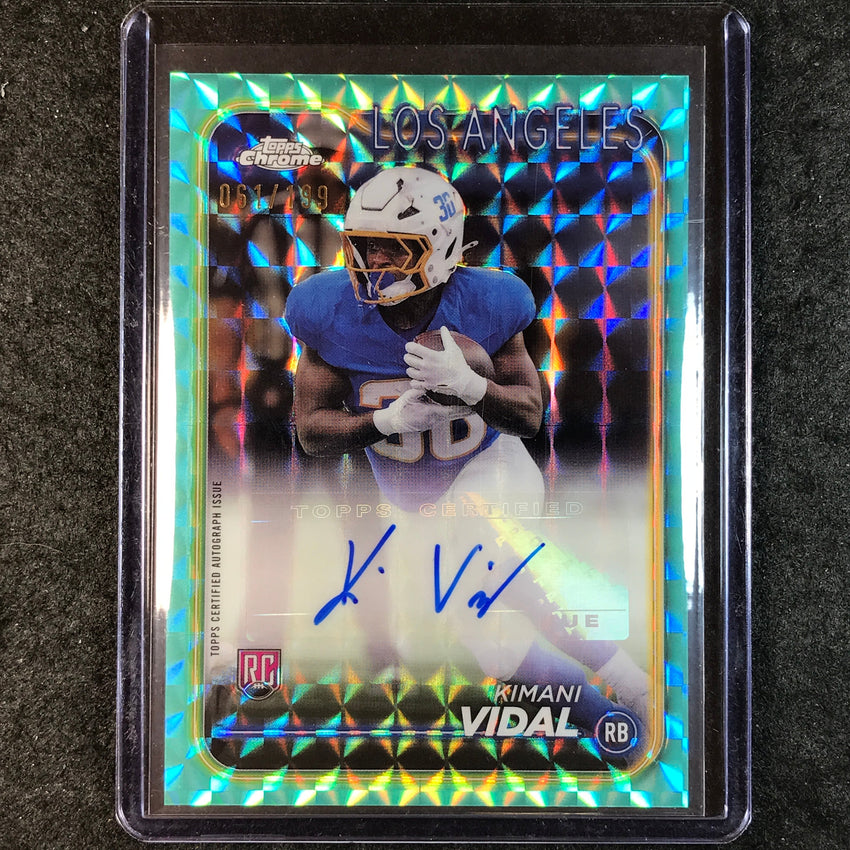 2024 Topps Chrome Football KIMANI VIDAL Rookie Auto Aqua Geometric 61/199