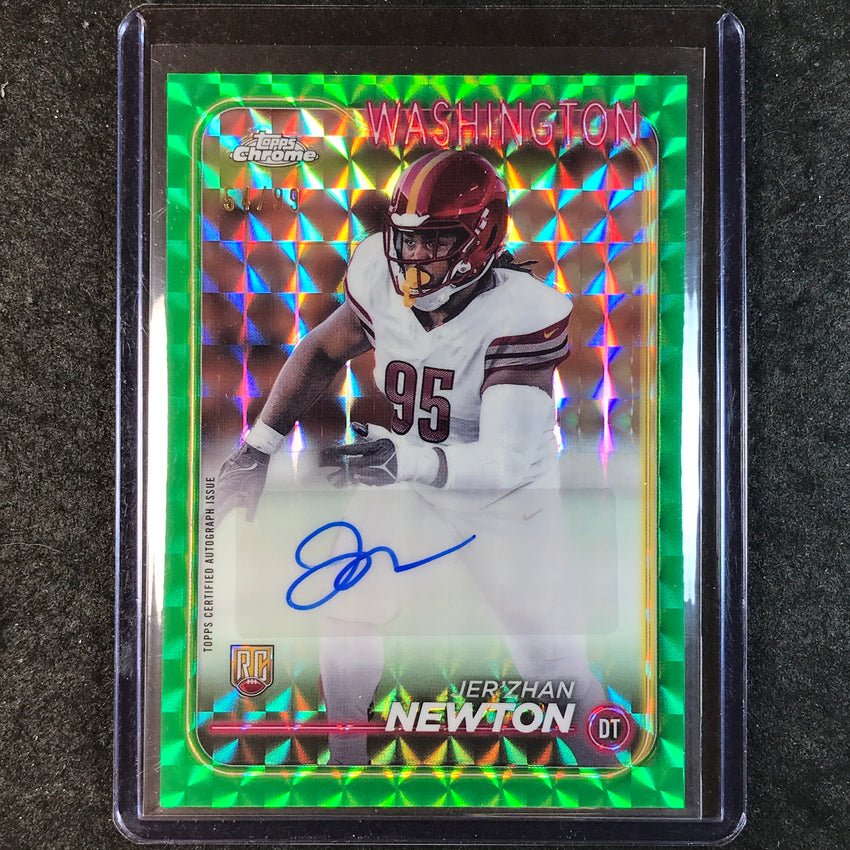 2024 Topps Chrome Football JER'ZHAN NEWTON Rookie Auto Green Geometric 54/99