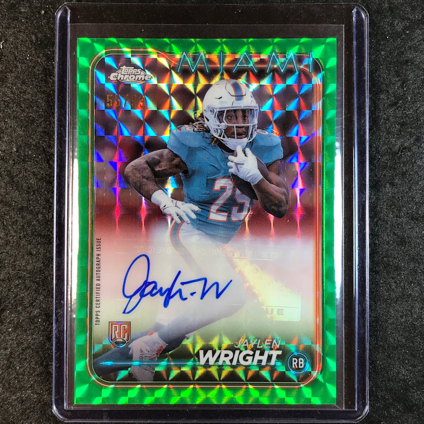 2024 Topps Chrome Football JAYLEN WRIGHT Rookie Auto Green Geometric 55/99