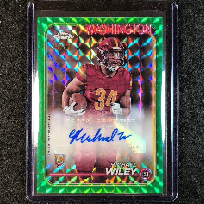2024 Topps Chrome Football MICHAEL WILEY Rookie Auto Green Geometric 49/99