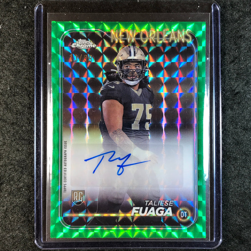 2024 Topps Chrome Football TALIESE FUAGA Rookie Auto Green Geometric 13/99